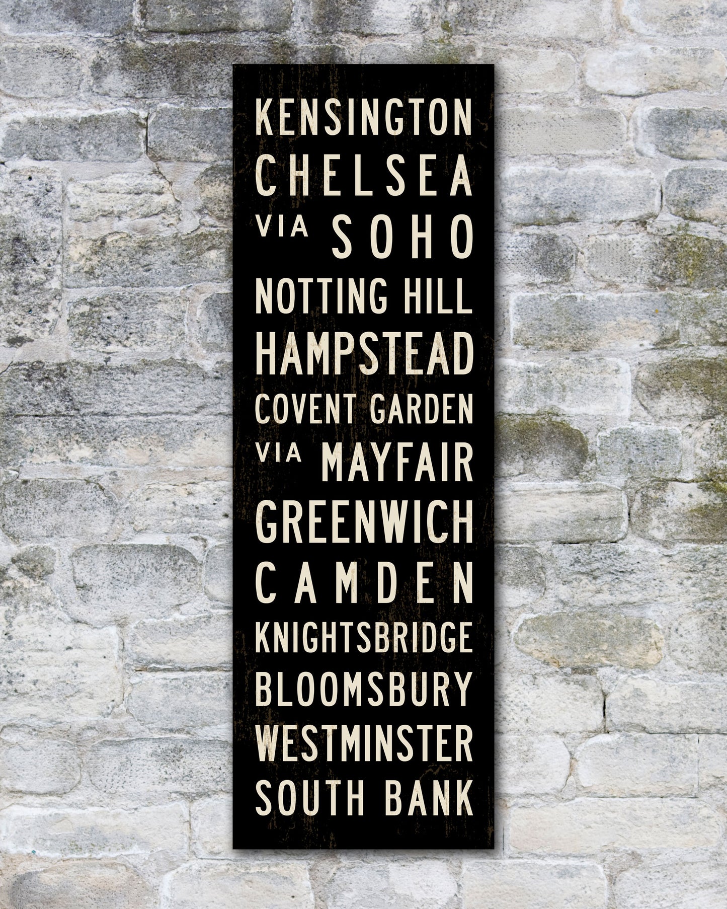 12x36 London Subway Sign Art on Stretched Canvas