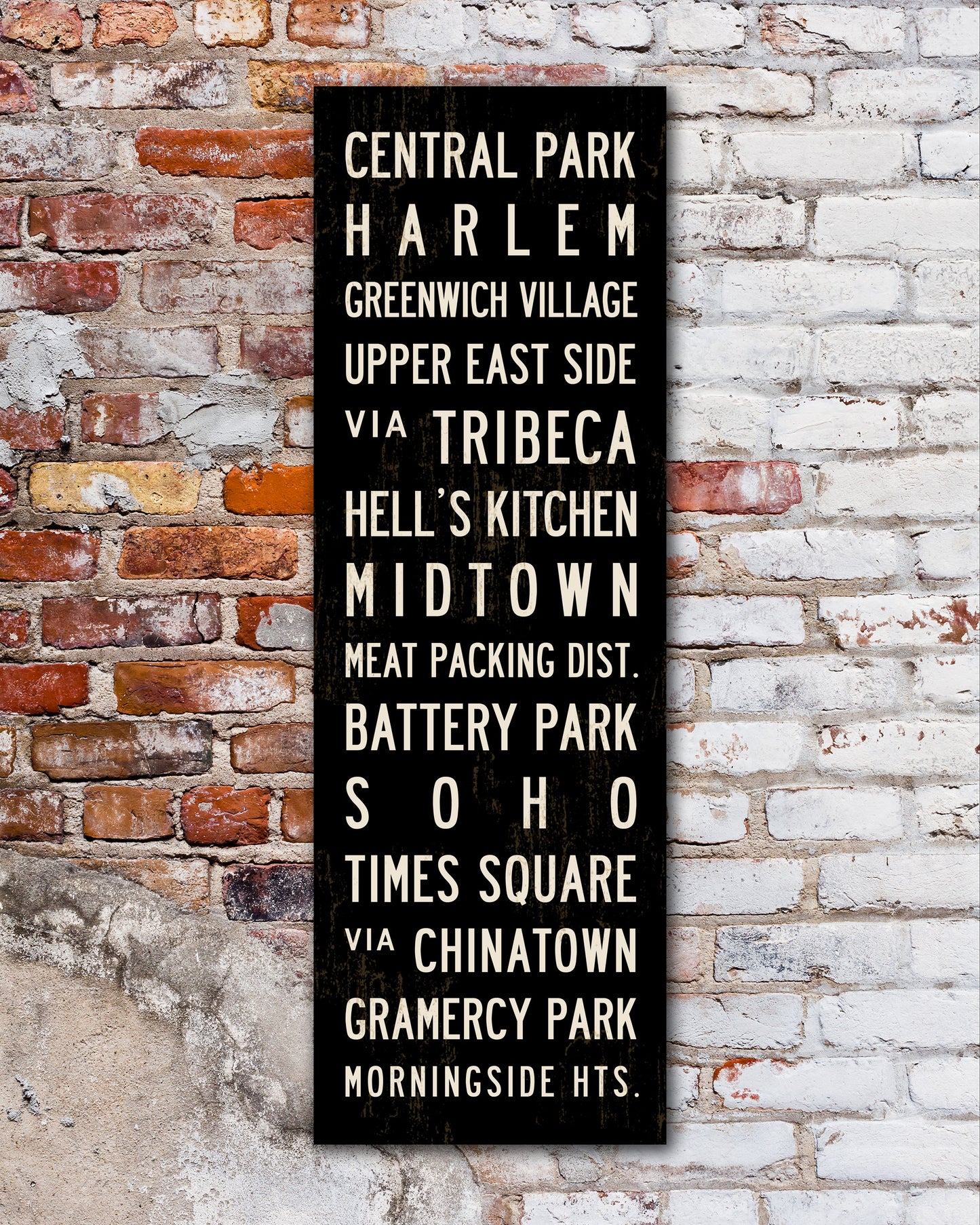 12x36 New York Subway Sign Art, Bus Scroll