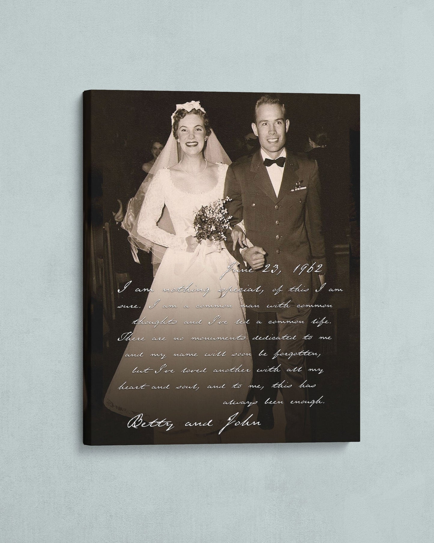 50th Wedding Anniversary Photo Canvas wall art - Transit Design