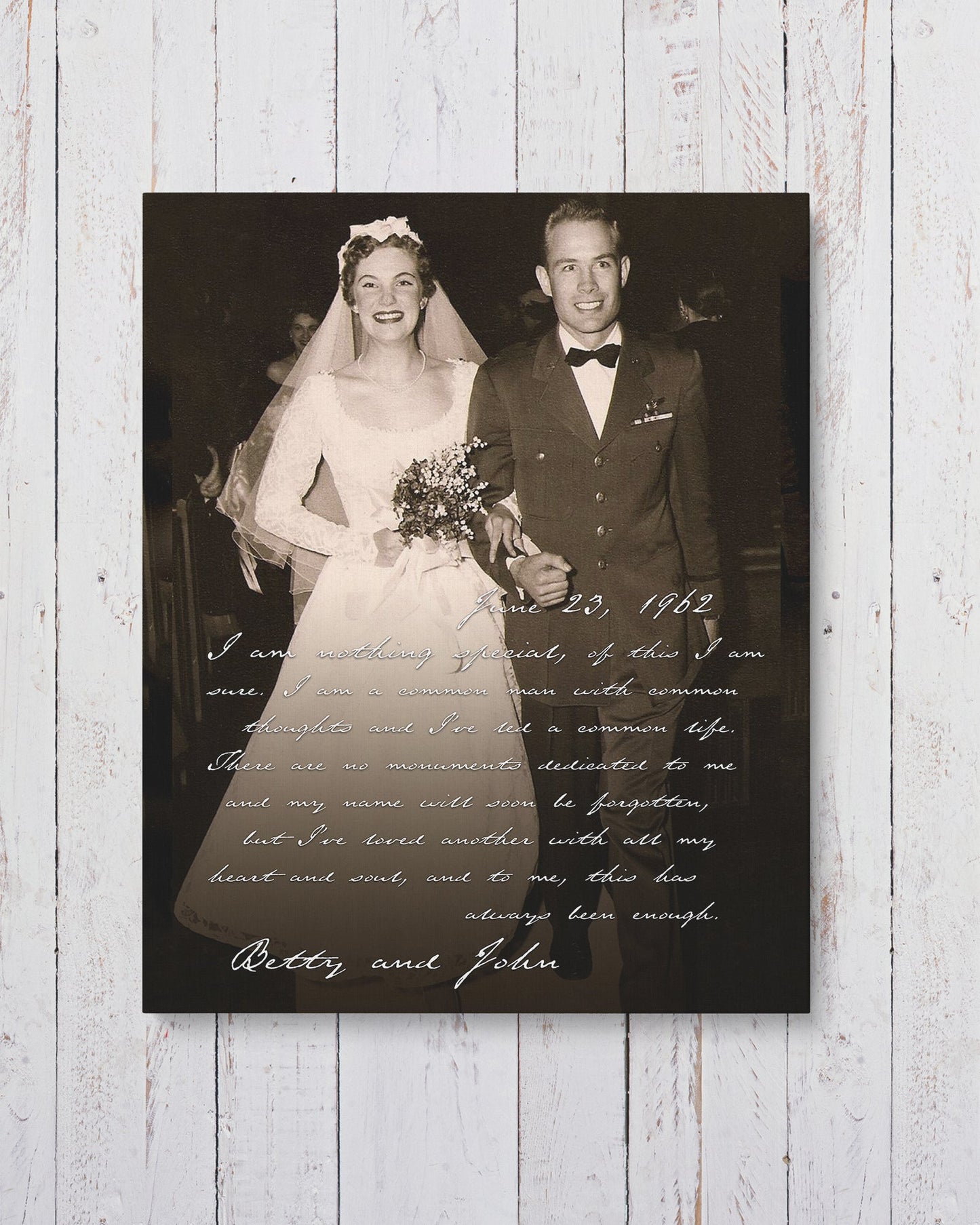 50th Wedding Anniversary Photo Canvas, Custom Anniversary Gift - Transit Design