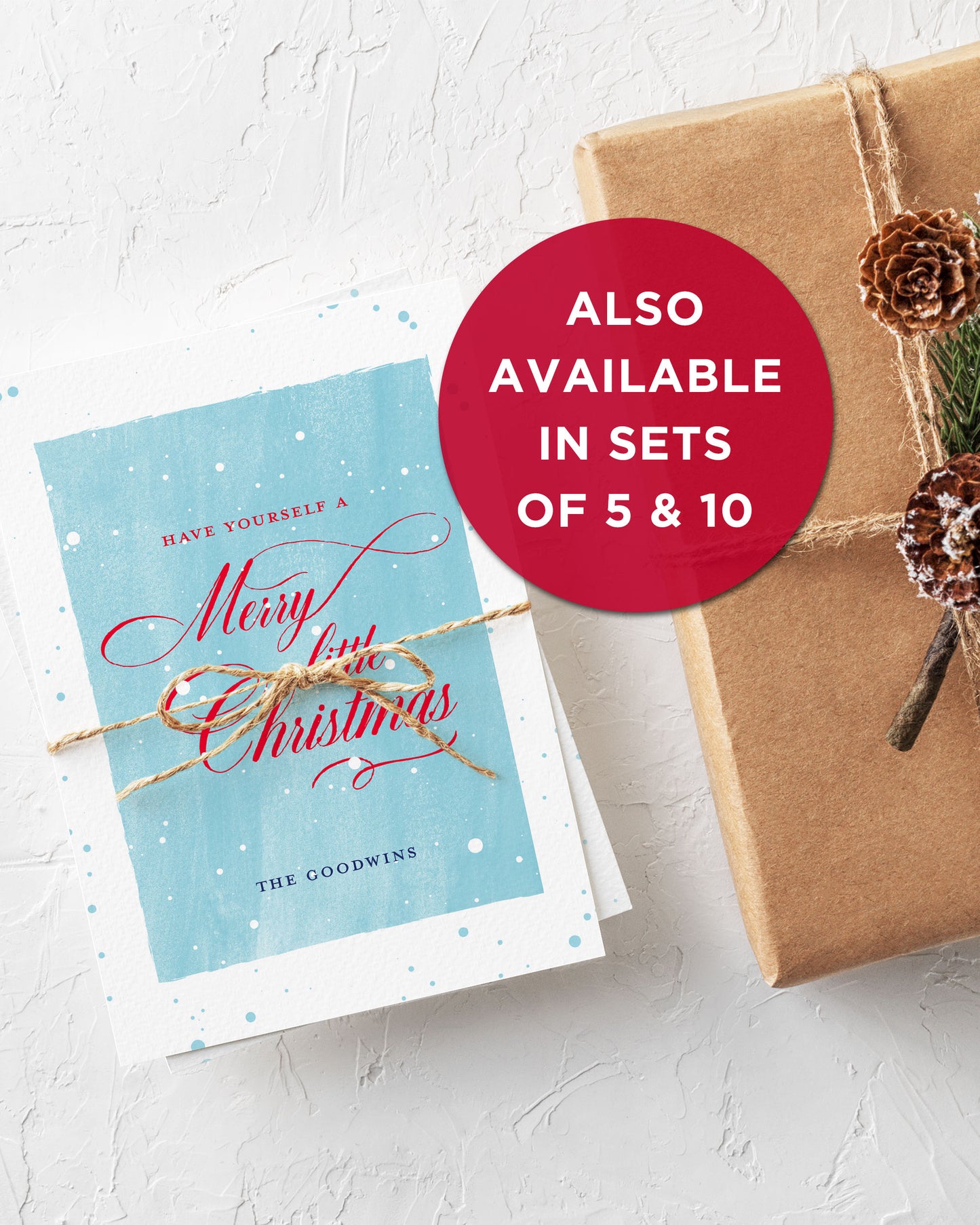 Set of 5 or 10 Personalized Christmas Cards with Your Name.