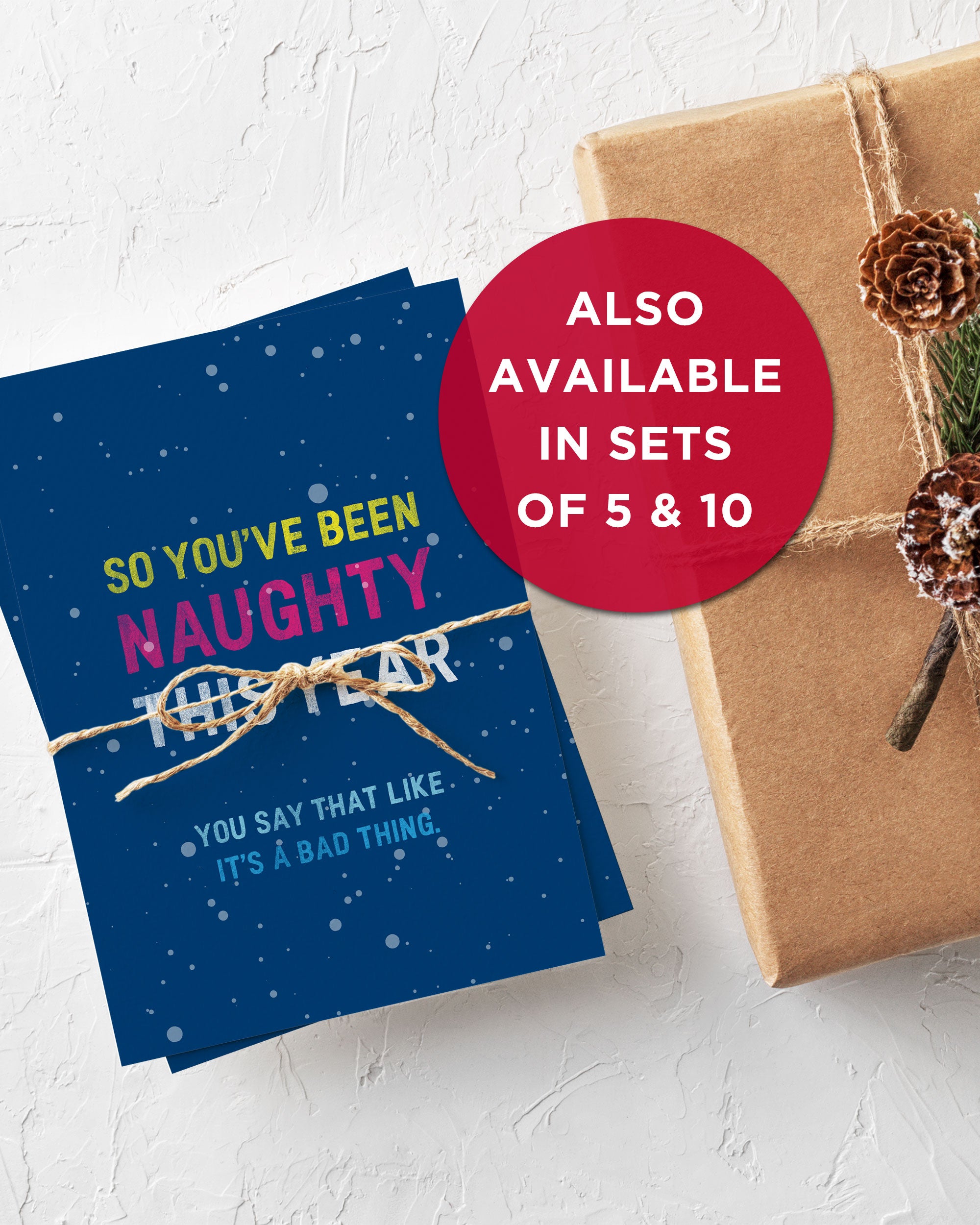 Set of 5 Funny Christmas Cards, Set of 10 Christmas Cards by Smirkantile