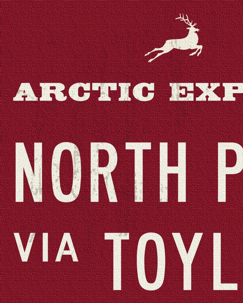 Font detail for Arctic Express Christmas Subway Art - Transit Design