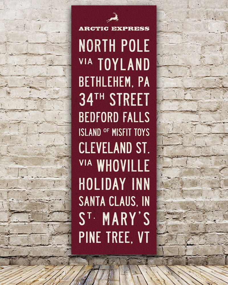 Arctic Express Christmas Subway Sign Art, Holiday Wall Decor - Transit Design