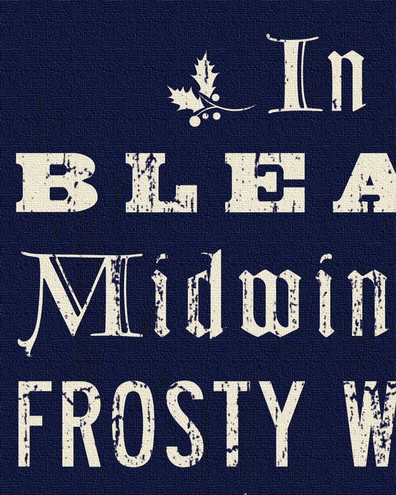 Bleak Midwinter Wall Hanging font detail - Transit Design