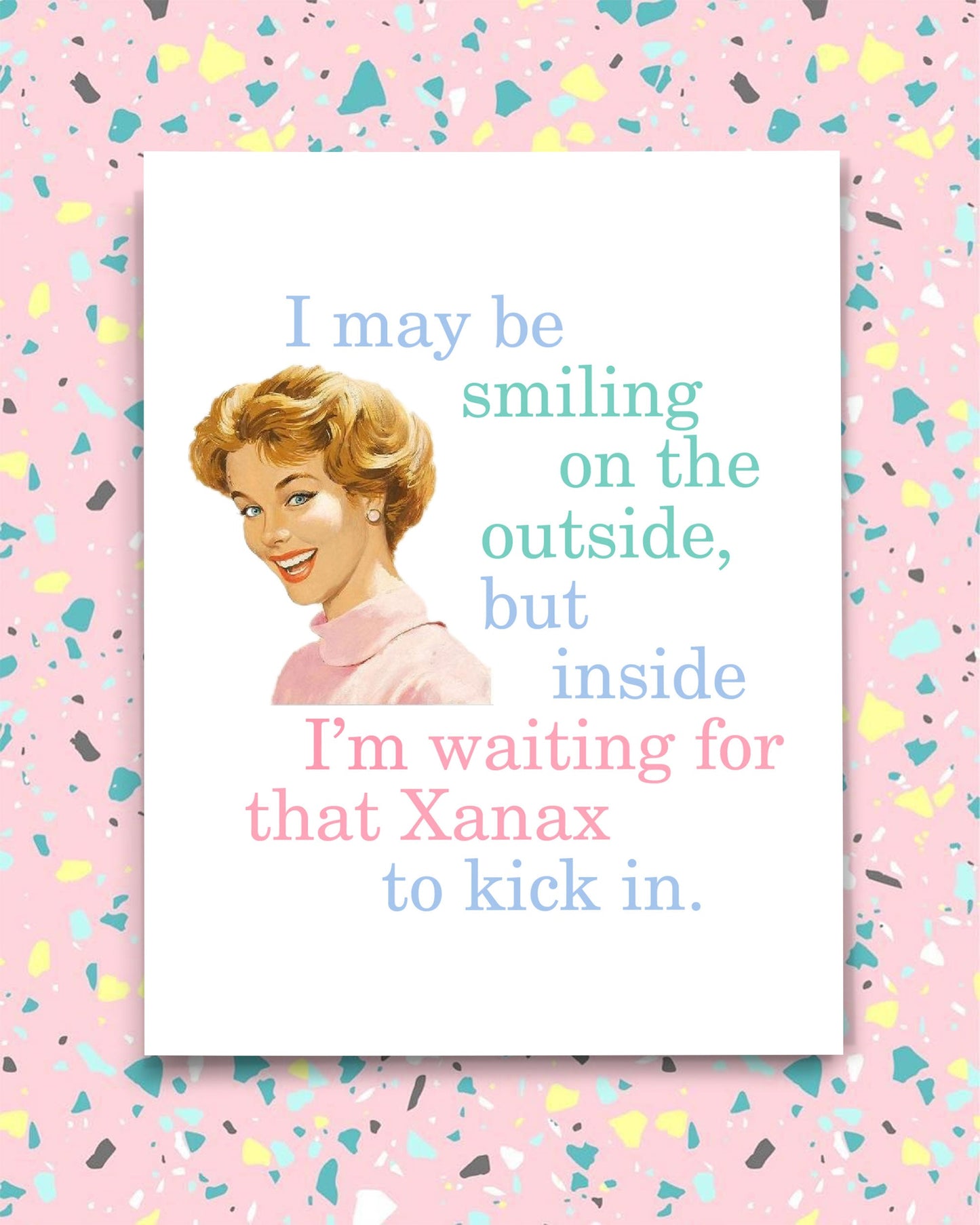 Retro Friendship Card, Smiling on the Outside - Transit Design