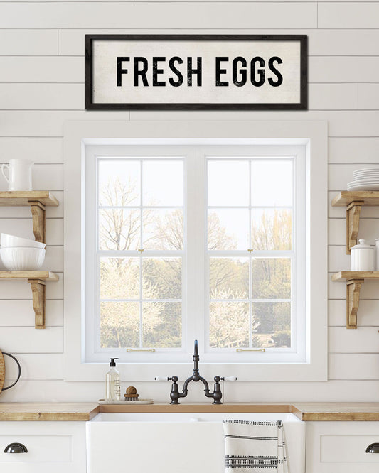 Fresh Eggs Farmhouse Sign on Wood - Transit Design