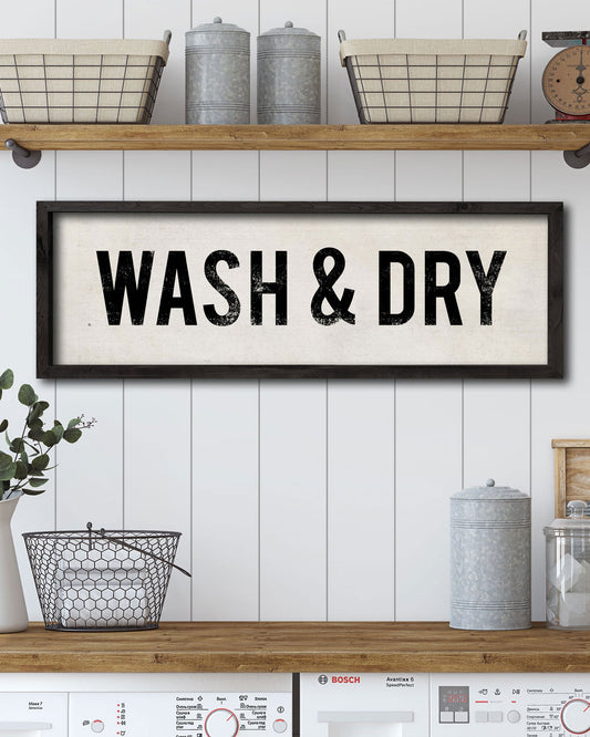 Wood Wash & Dry Laundry Sign, Farmhouse Wall Art - Transit Design