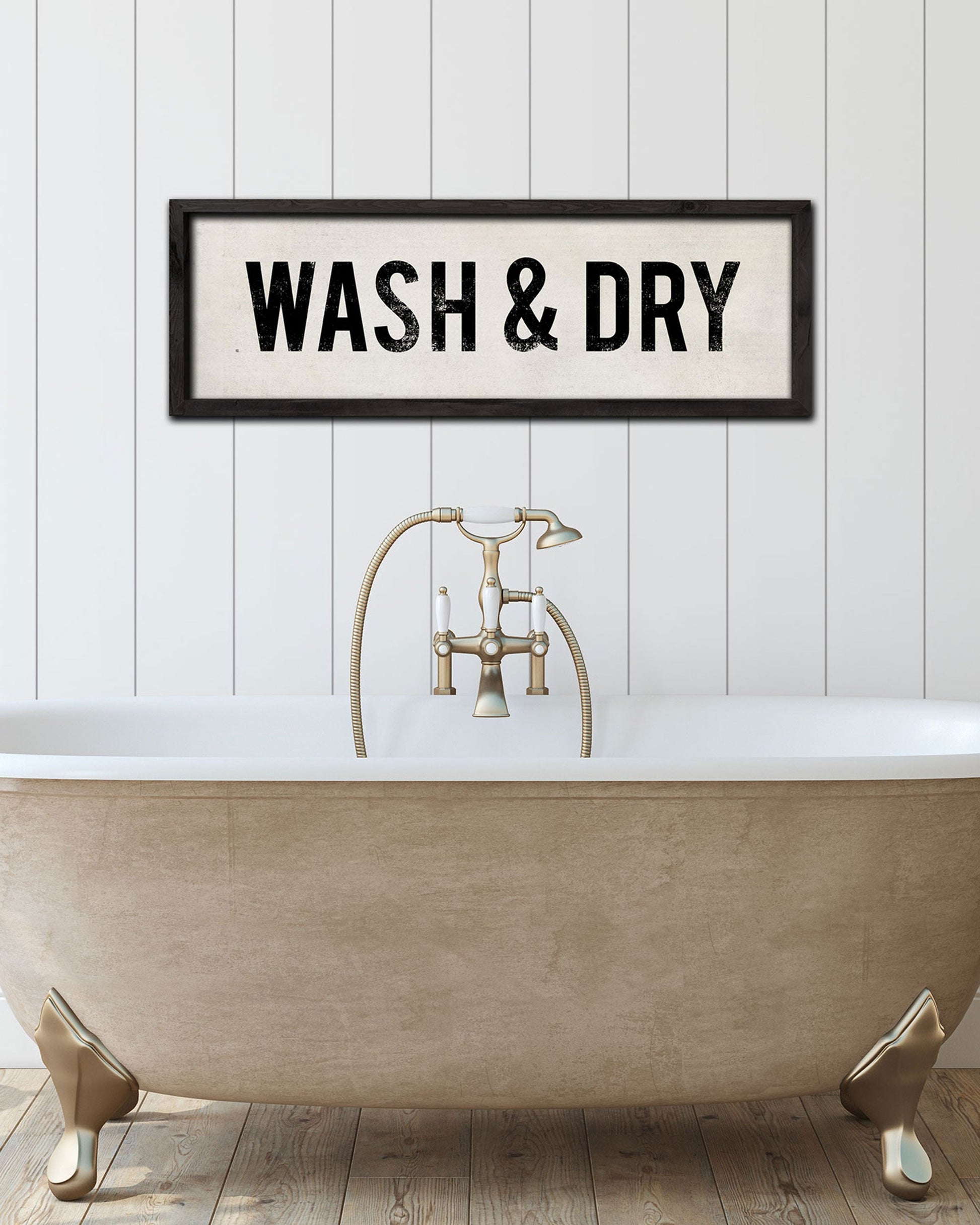 Handmade Wash & Dry Laundry Sign - Transit Design