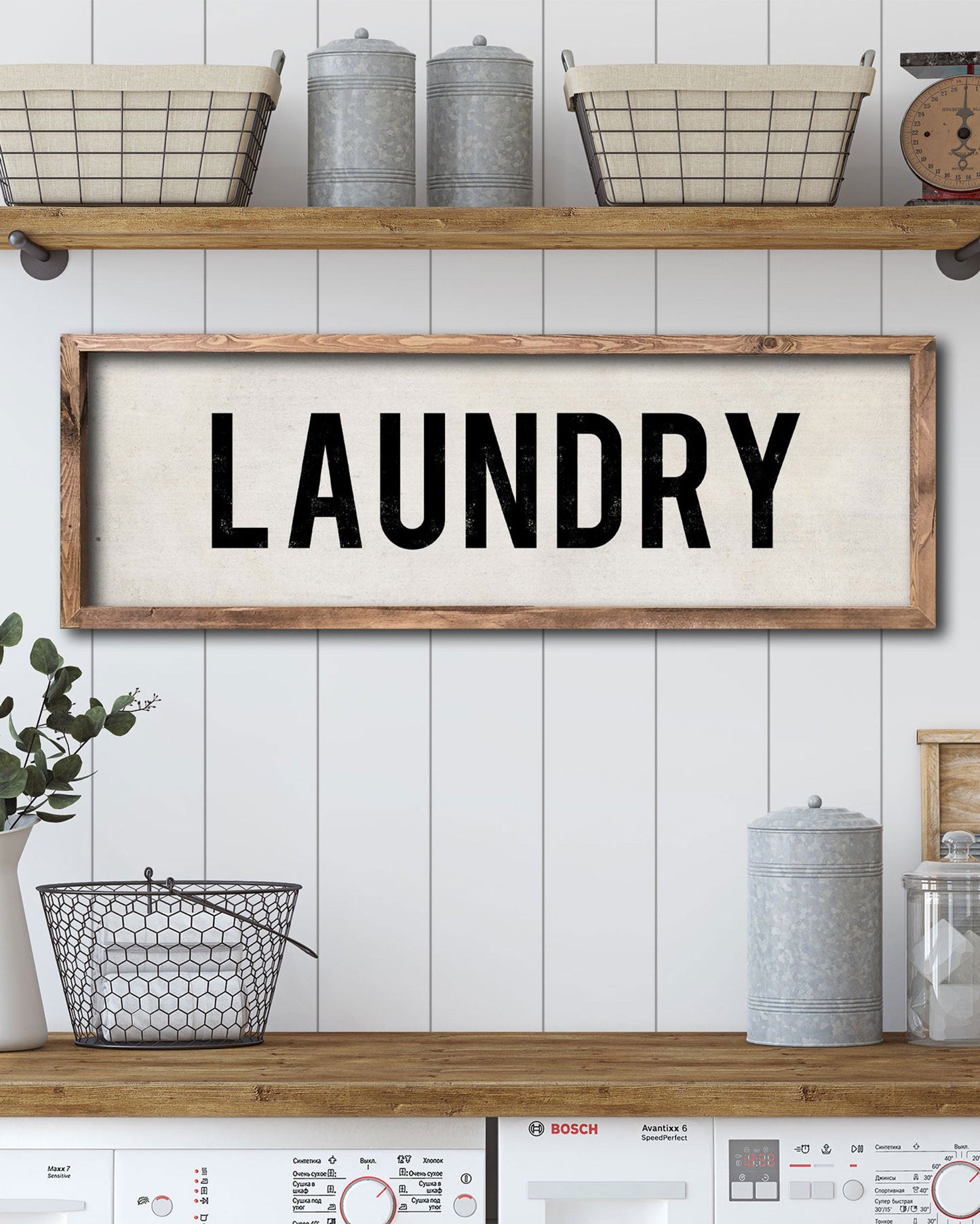 Handmade Vintage Farmhouse Laundry Sign - Transit Design