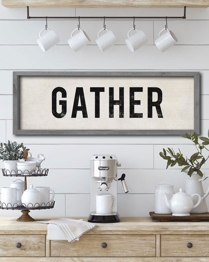 Handmade Wood Gather Sign for dining room - Transit Design