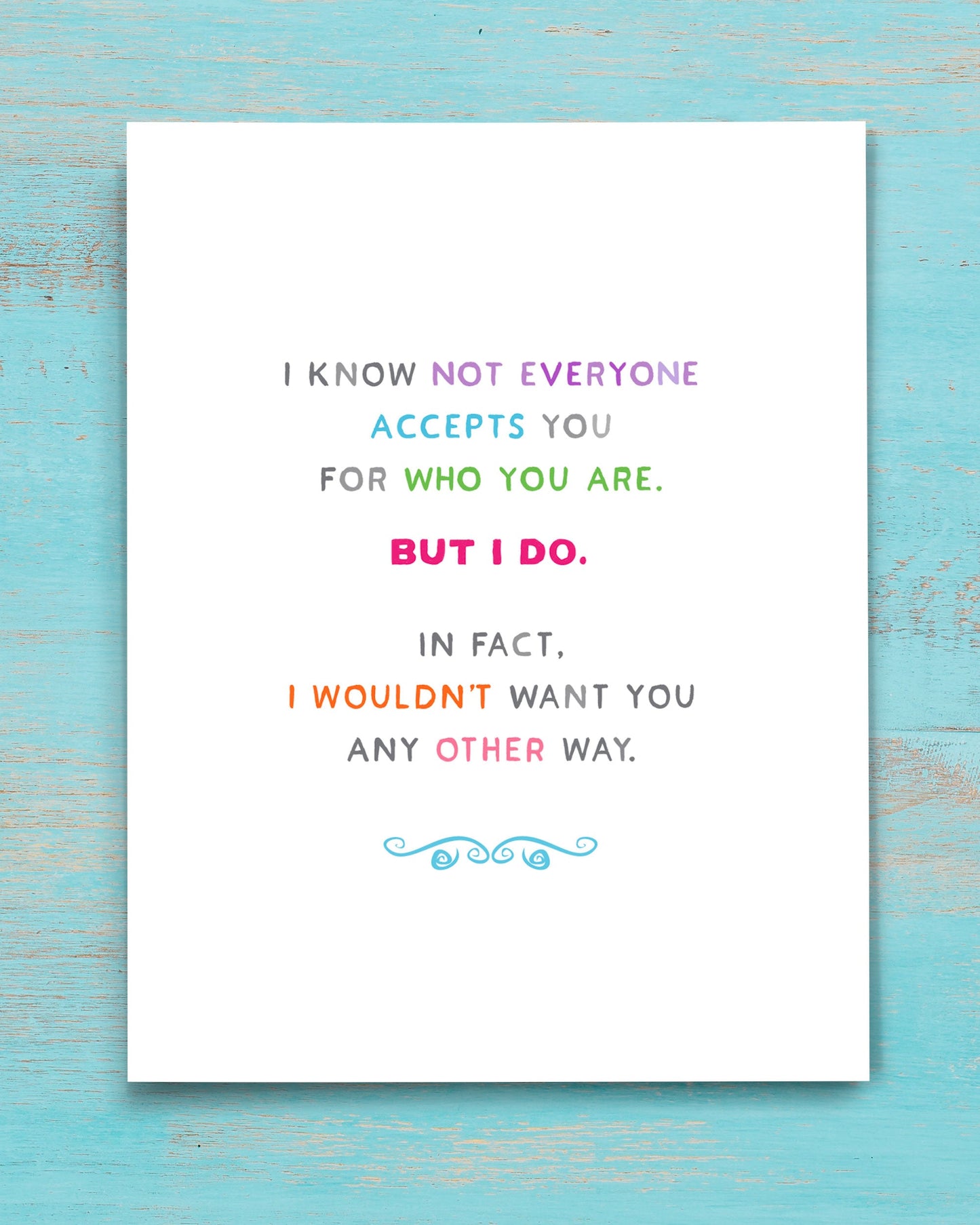 I Accept You Encouragement Card - Transit Design - Smirkantile