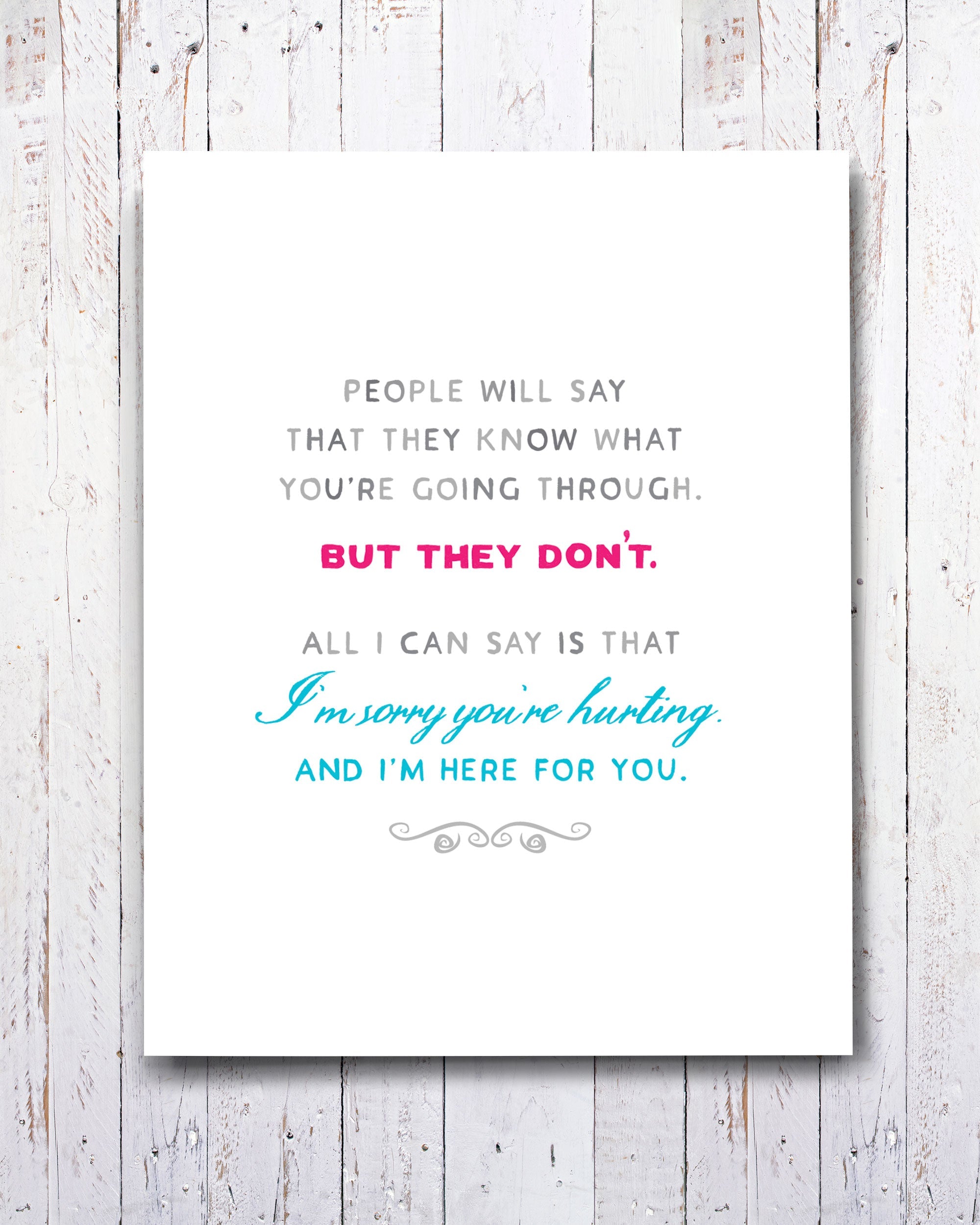 I’m Here for You, Encouragement Card for hurting friend - Transit Design - Smirkantile