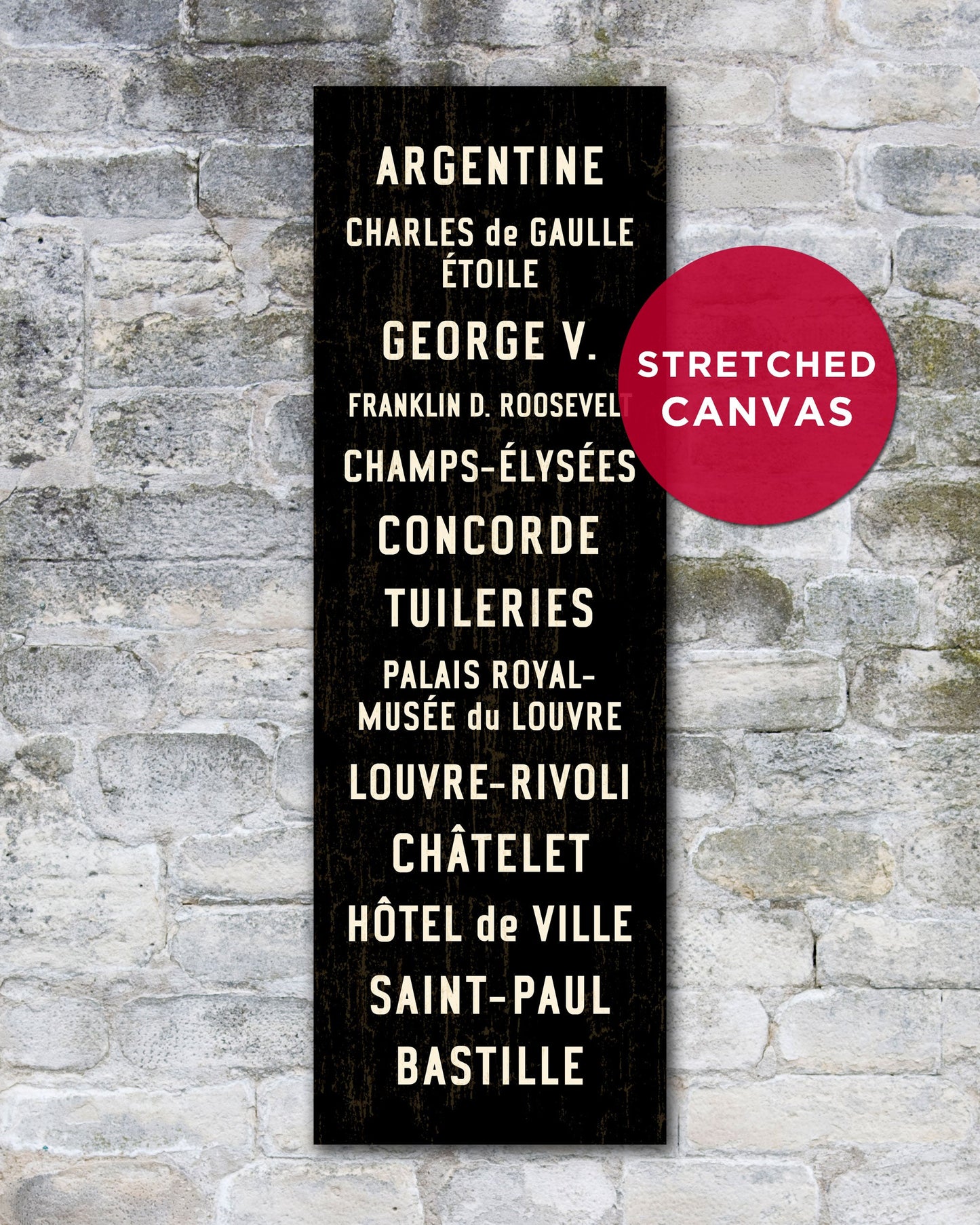 Le Petit Paris Subway Sign Art, stretched canvas wall art - Transit Design