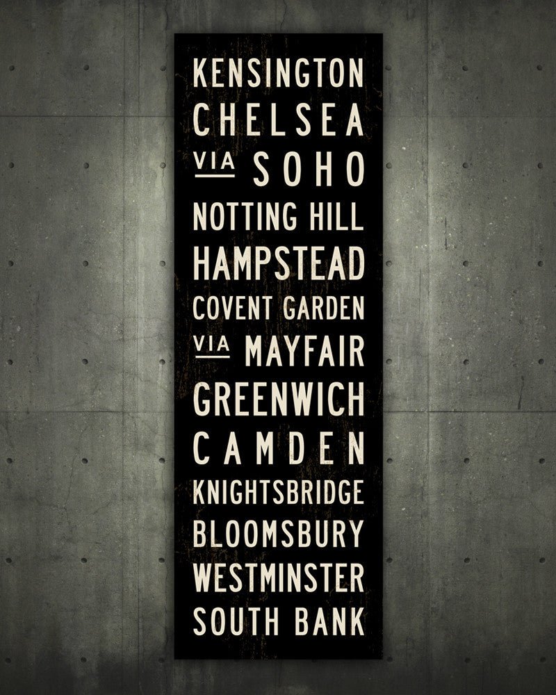 London Subway Sign Art, Large Canvas Wall Art, 20x60 - Transit Design