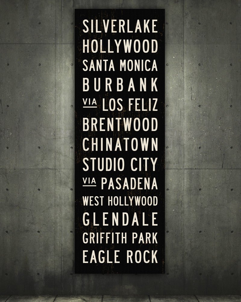 Los Angeles Subway Sign Art, large canvas wall art - Transit Design