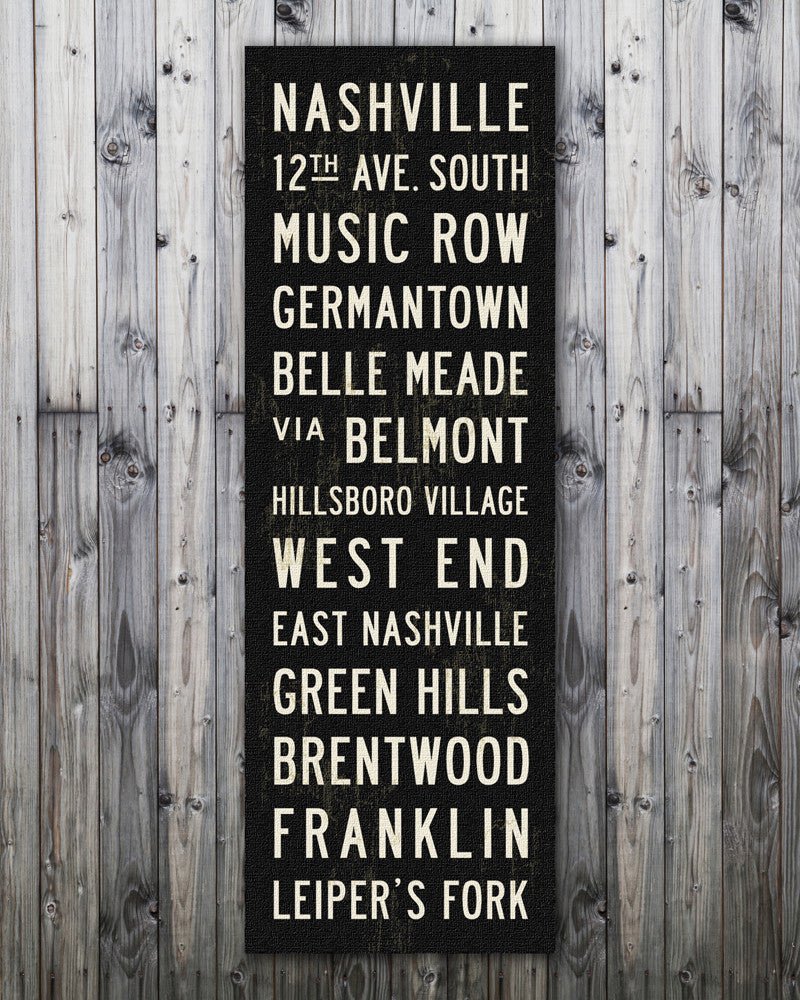 Nashville Subway Sign Art, bus scroll - Transit Design