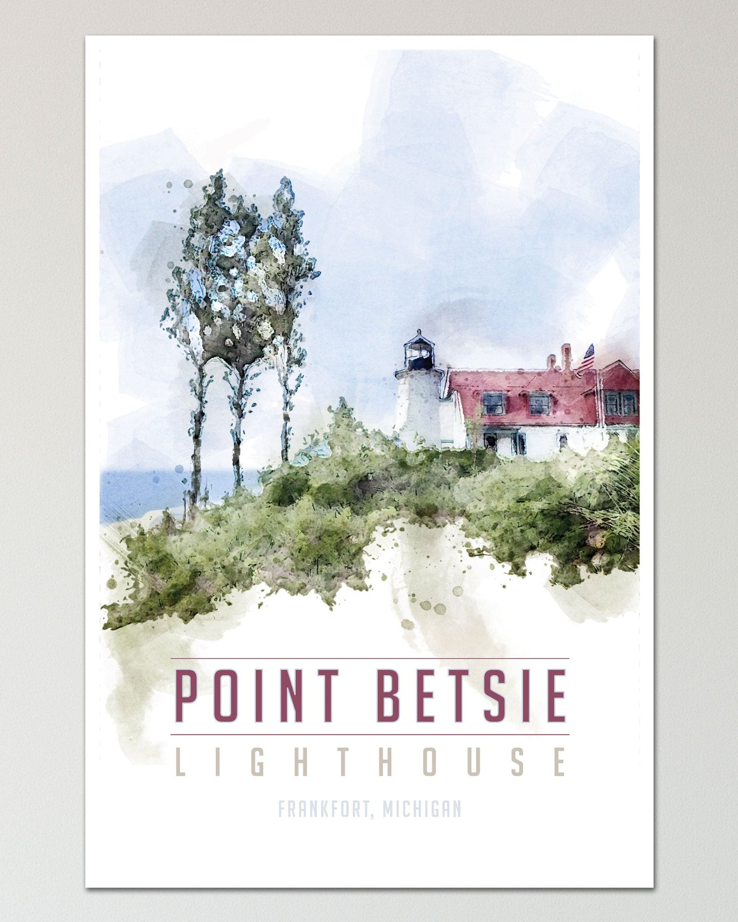 Point Betsie Lighthouse Travel Poster - Transit Design - Transit Design