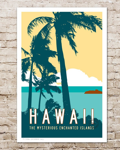 Retro Hawaii Travel Poster art - Transit Design