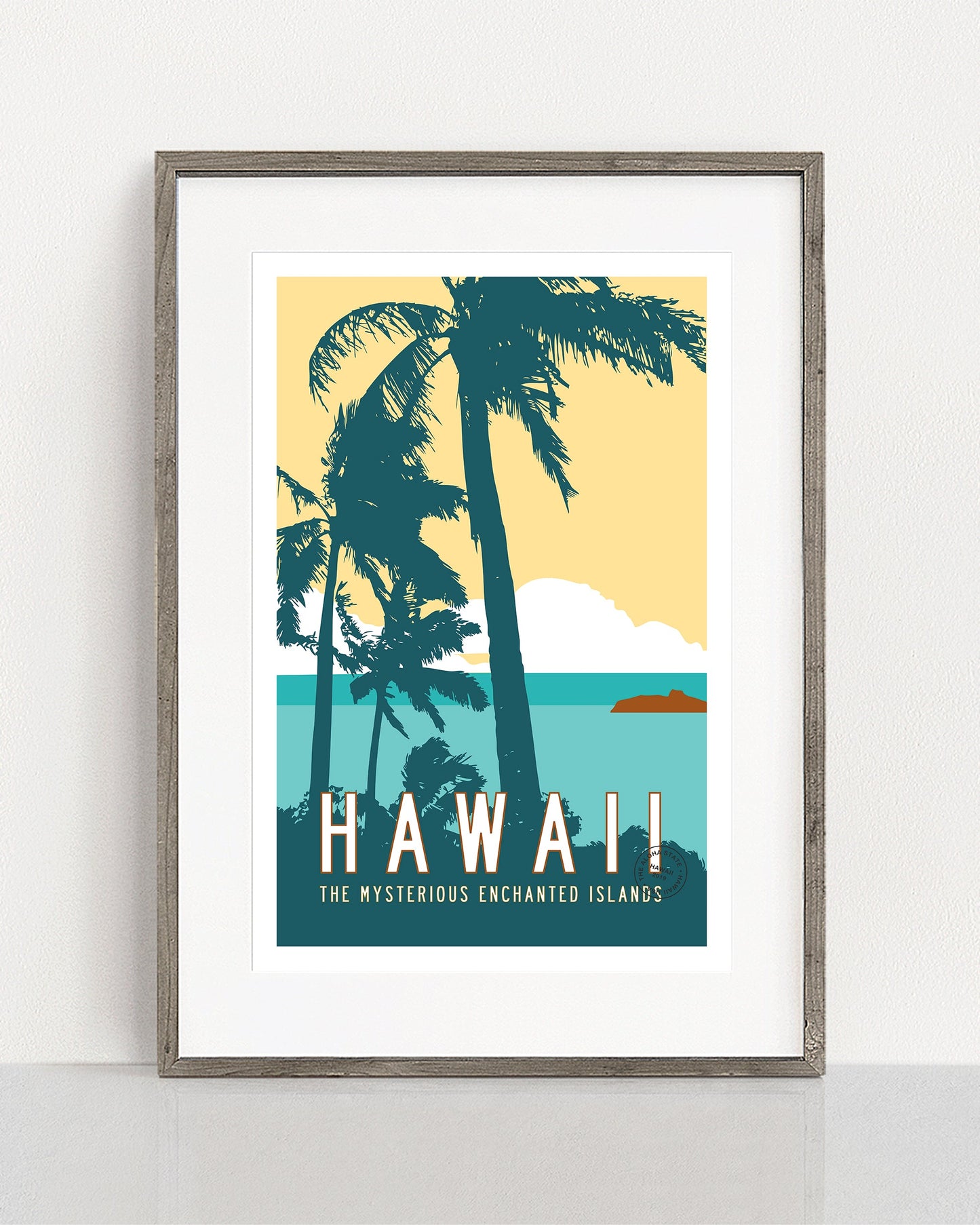 Framed Retro Hawaii Travel Poster - Transit Design