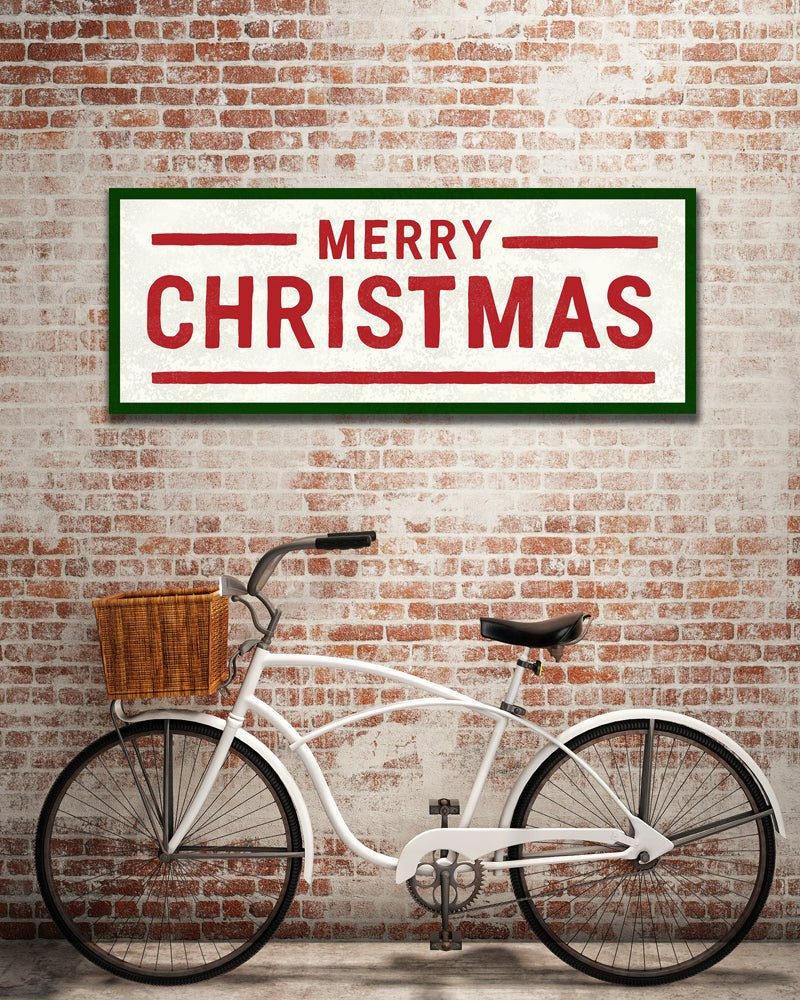 Rustic Merry Christmas Farmhouse Sign on stretched canvas - Transit Design