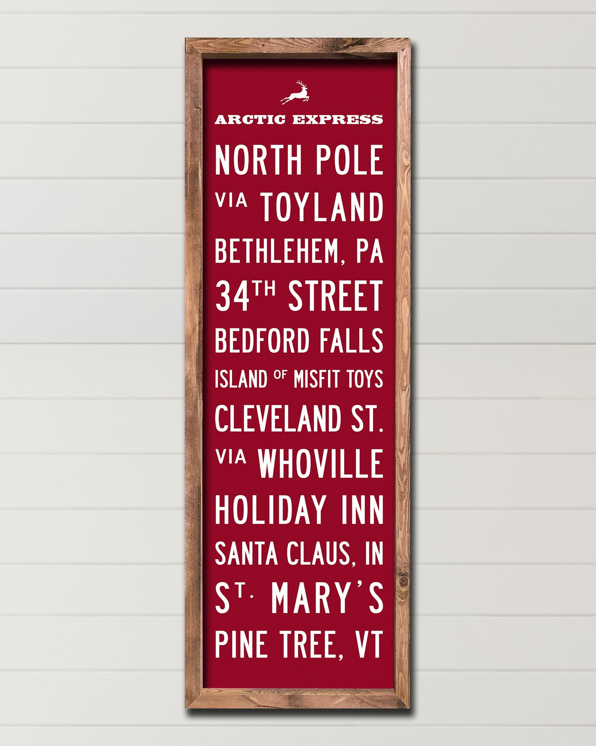 Arctic Express Handmade Wood Christmas Sign - Transit Design