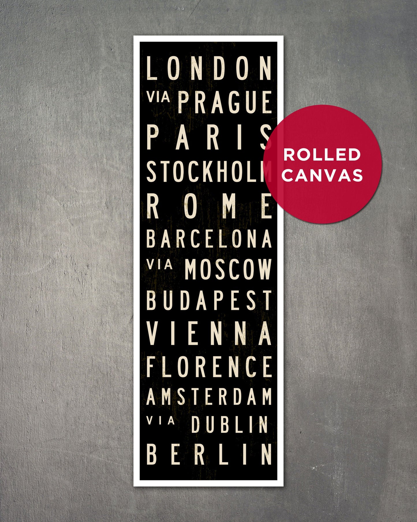 Small Europe Subway Sign Art rolled canvas - Transit Design