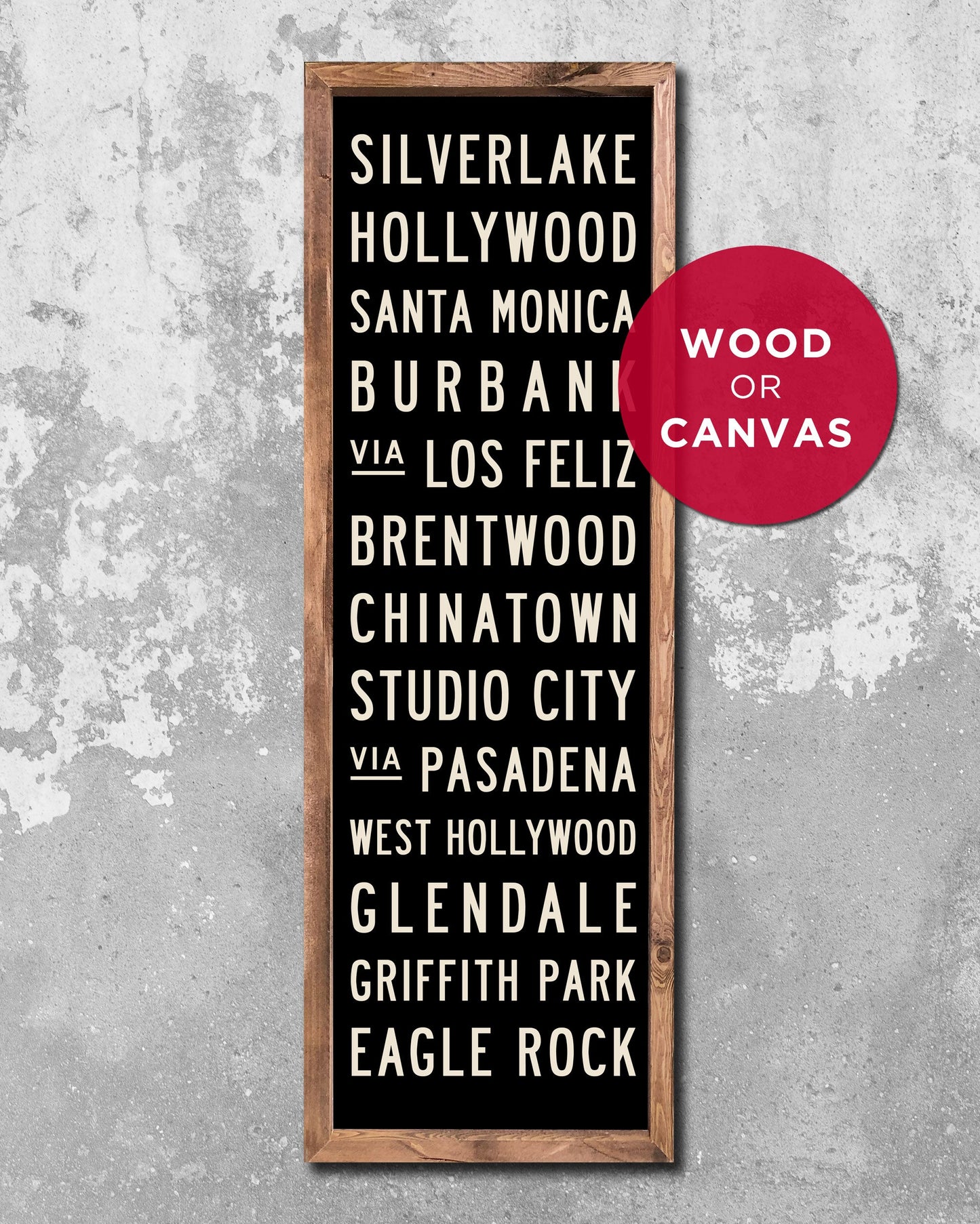 Wood Los Angeles Subway Sign Art - Transit Design