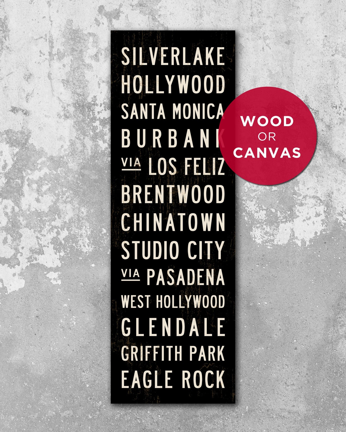 Stretched Canvas Los Angeles Subway Sign Art - Transit Design