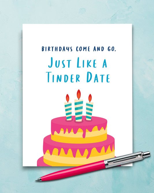 Tinder Date Funny Birthday Card for friend - Smirkantile