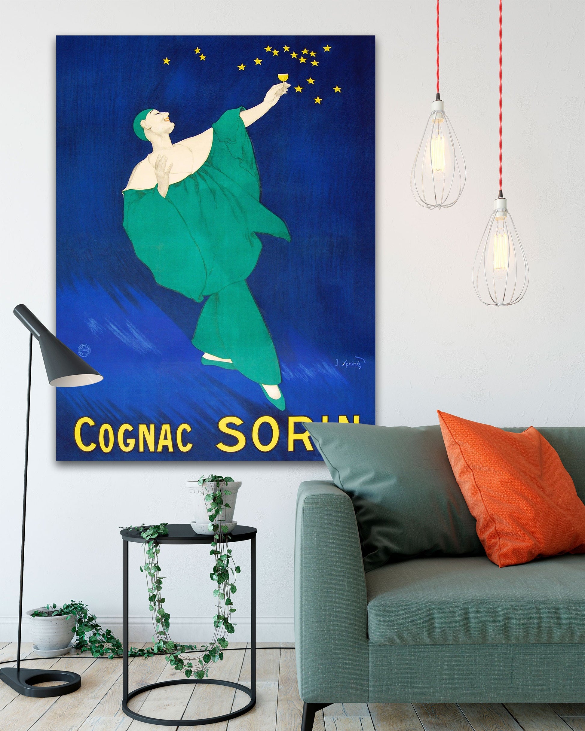 Vintage Cognac Sorin Poster Art on Oversized Canvas - Transit Design