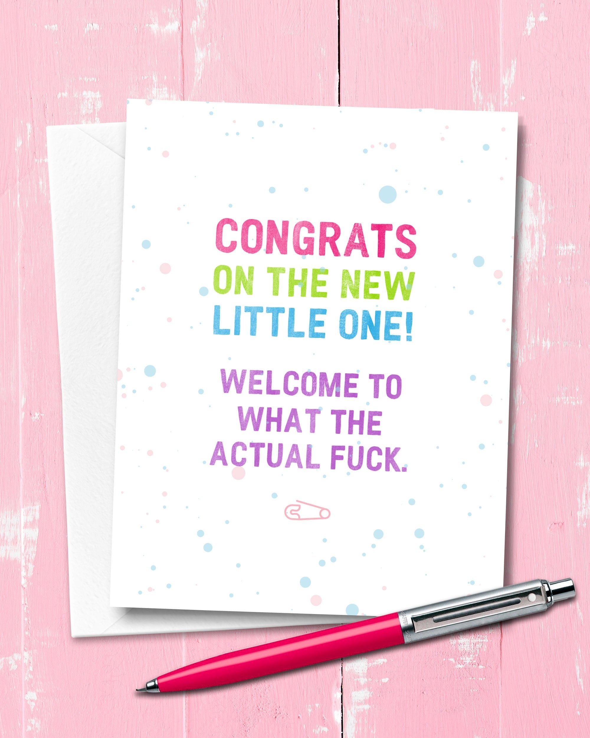 WTAF Funny New Baby Card - Transit Design