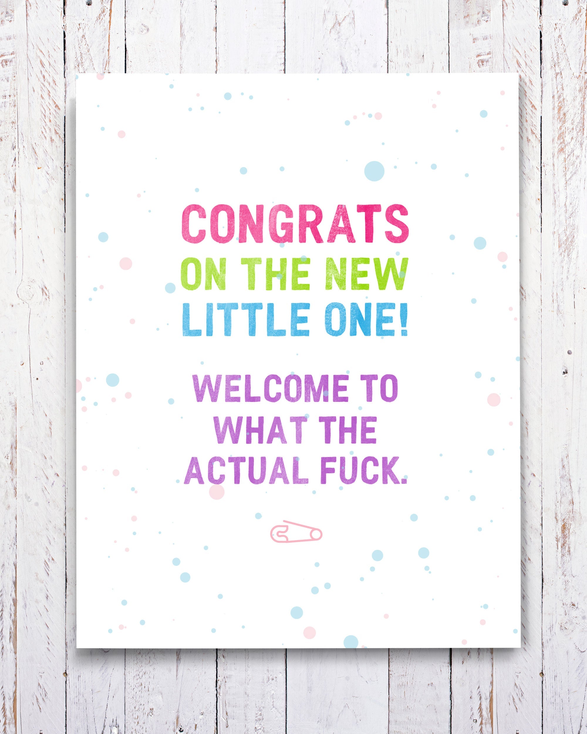 WTAF New Baby Card, What the Actual Fuck Funny Card - Transit Design - Smirkantile