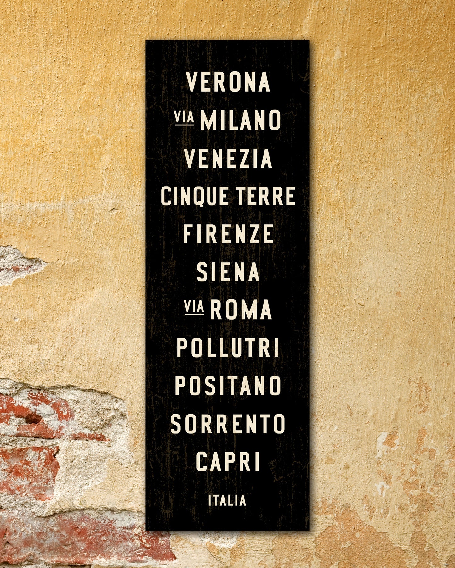 12x36 Italy Subway Sign on Stretched Canvas