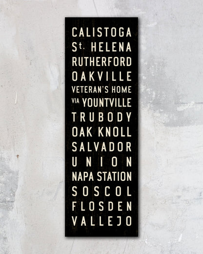 Napa Valley Train Subway Sign, Train Destination Scroll