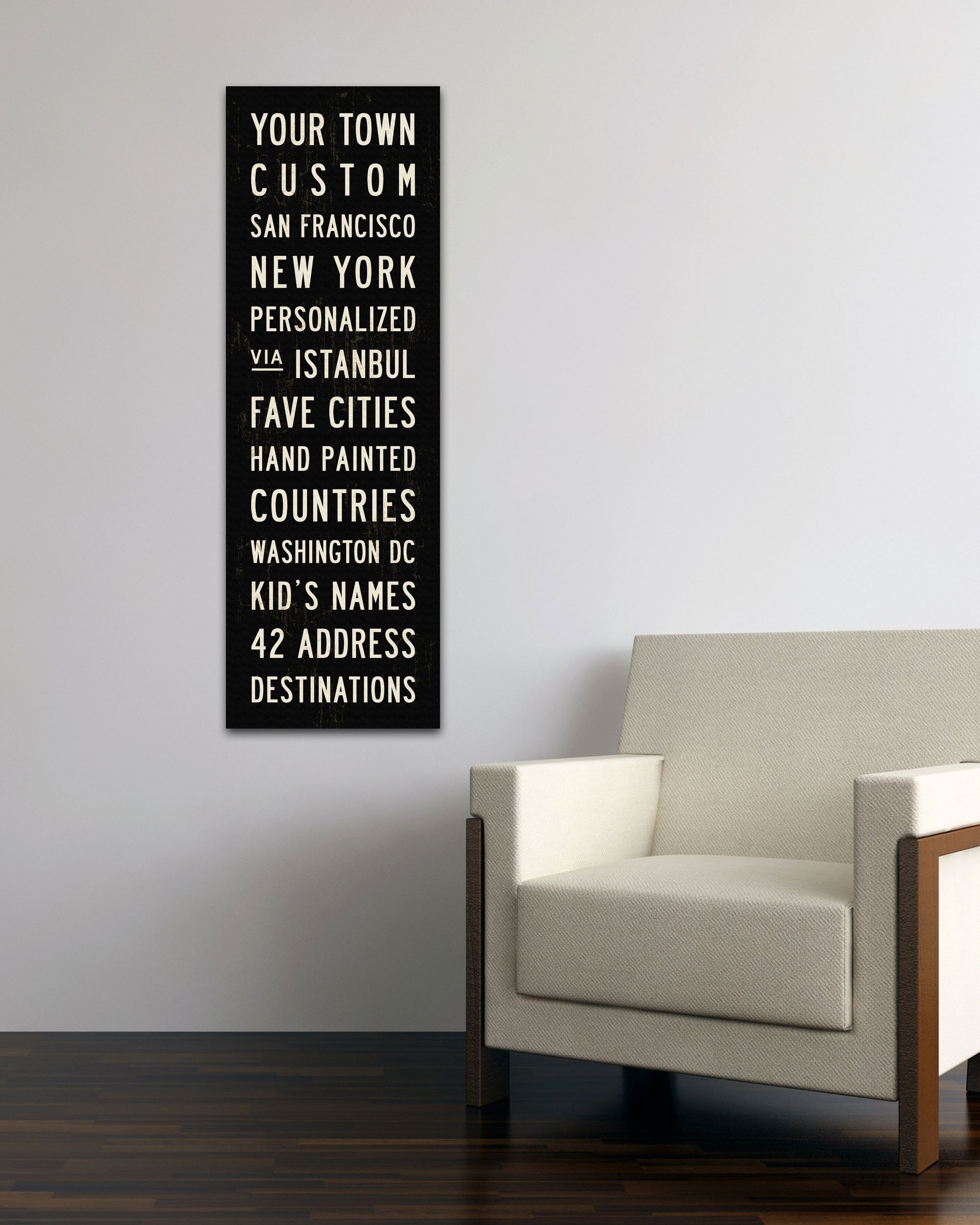 Custom Subway Sign by Transit Design, Stretched Canvas Subway Art Sign