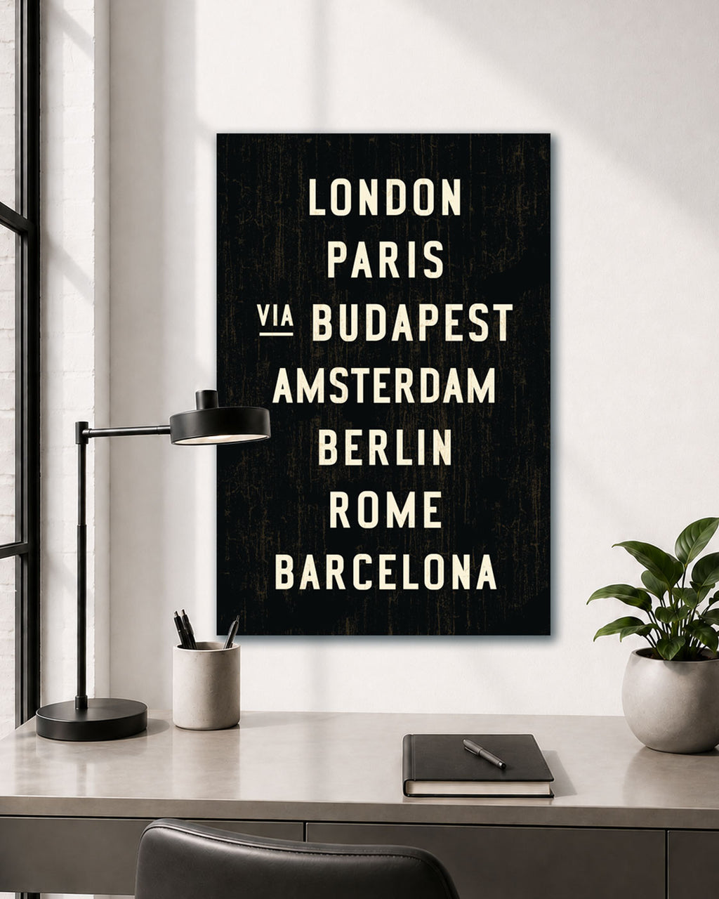 European Transit Sign Canvas Wall Art