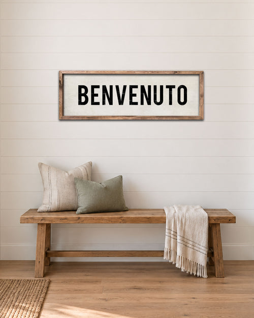 Benvenuto Welcome Sign, Italian Home Decor