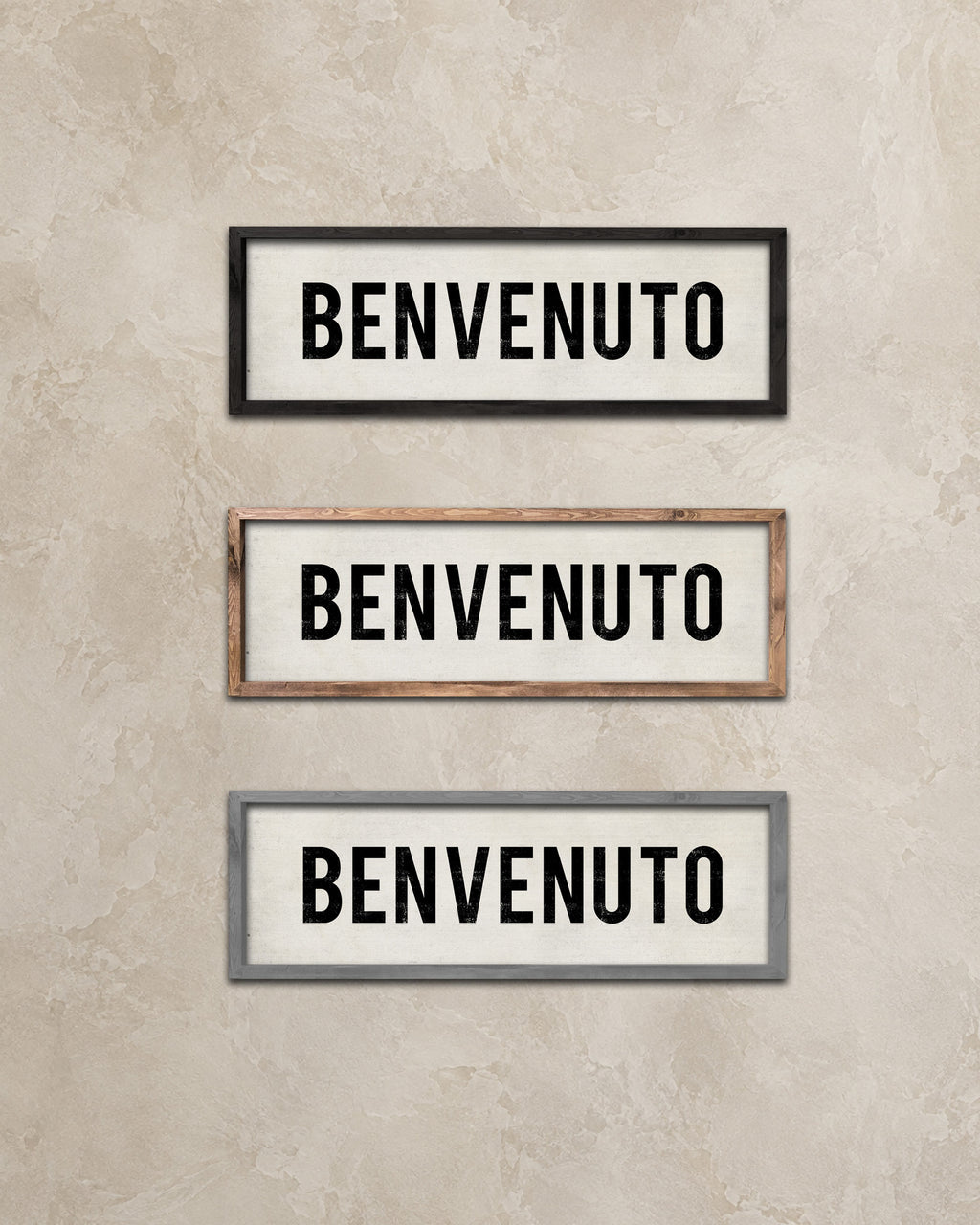 Benvenuto Welcome Sign frame options