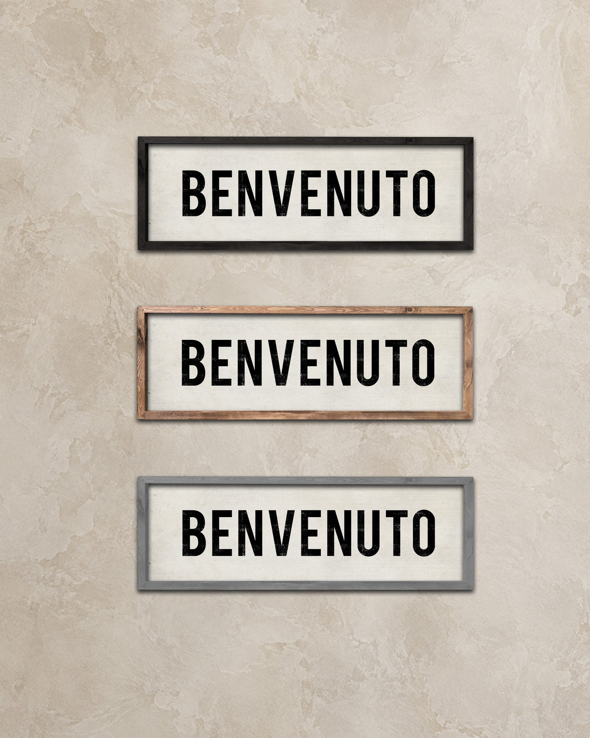 Benvenuto Welcome Sign frame options
