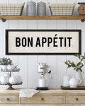 Bon Appetit sign with black frame