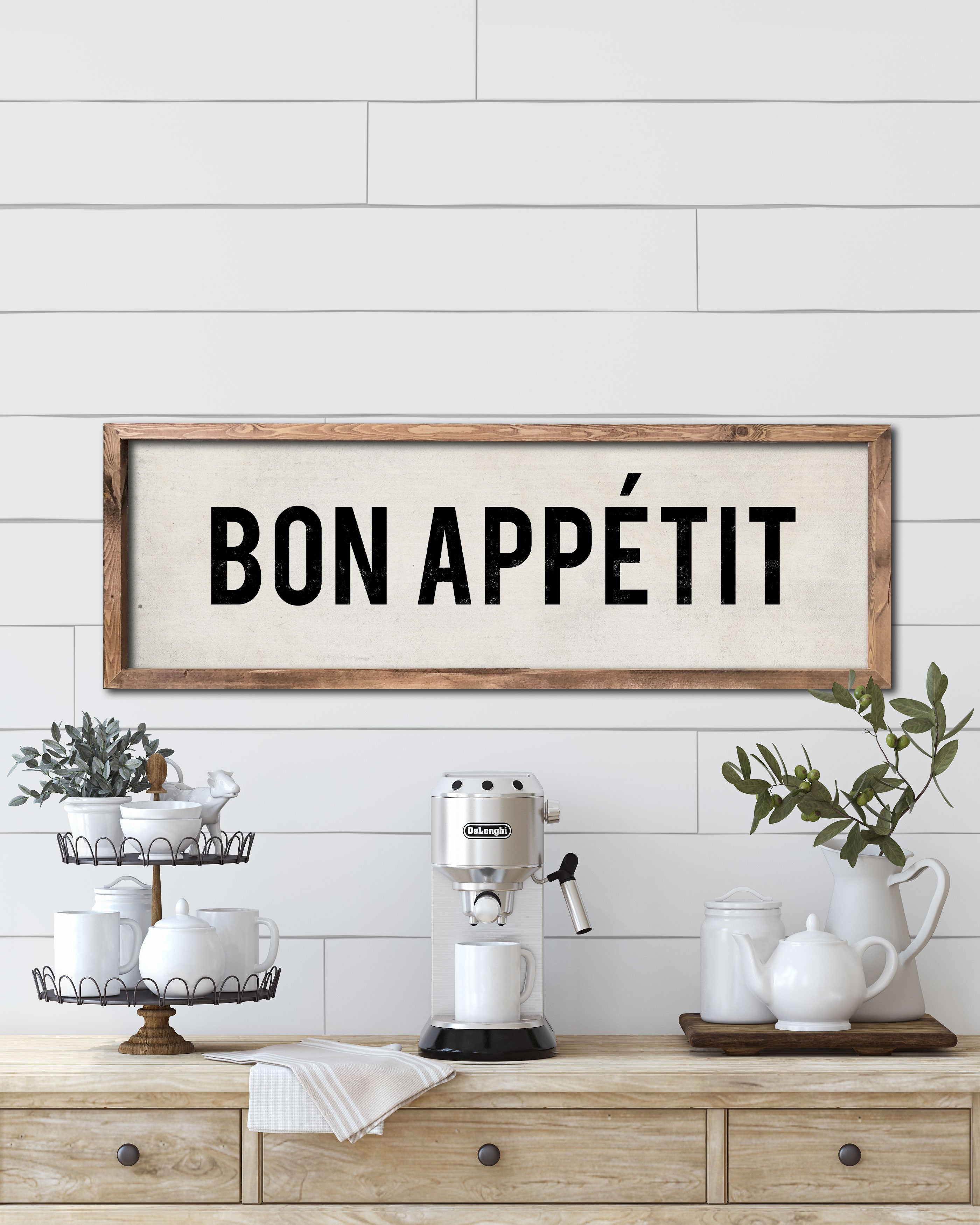 Bon Appétit Kitchen Sign – Hand-Painted French Wood Sign