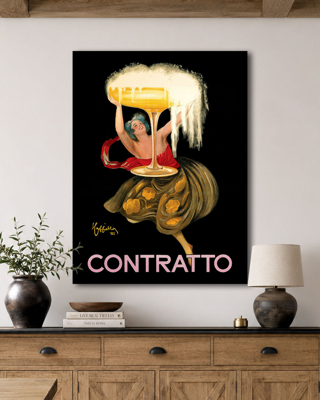 Vintage Contratto Leonetto Cappiello Poster on Canvas