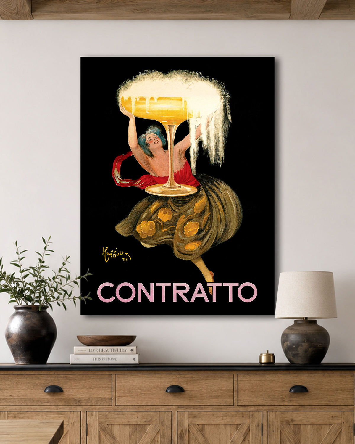 Vintage Contratto Leonetto Cappiello Poster on Canvas