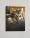 Custom cat memorial photo canvas with name, dates and remembrance text