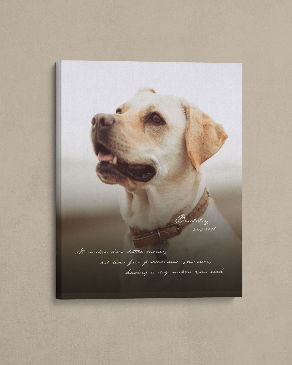 Personalized Dog Memorial Photo canvas wall art
