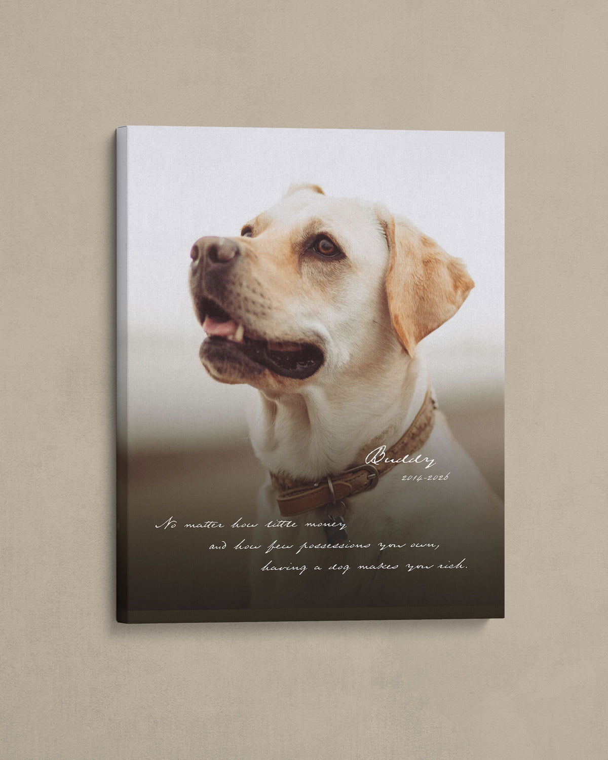 Personalized Dog Memorial Photo canvas wall art
