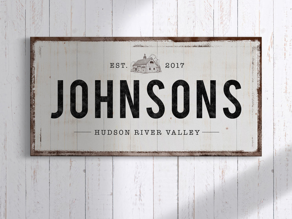 Custom Family Name Sign, personalized farmhouse wall art