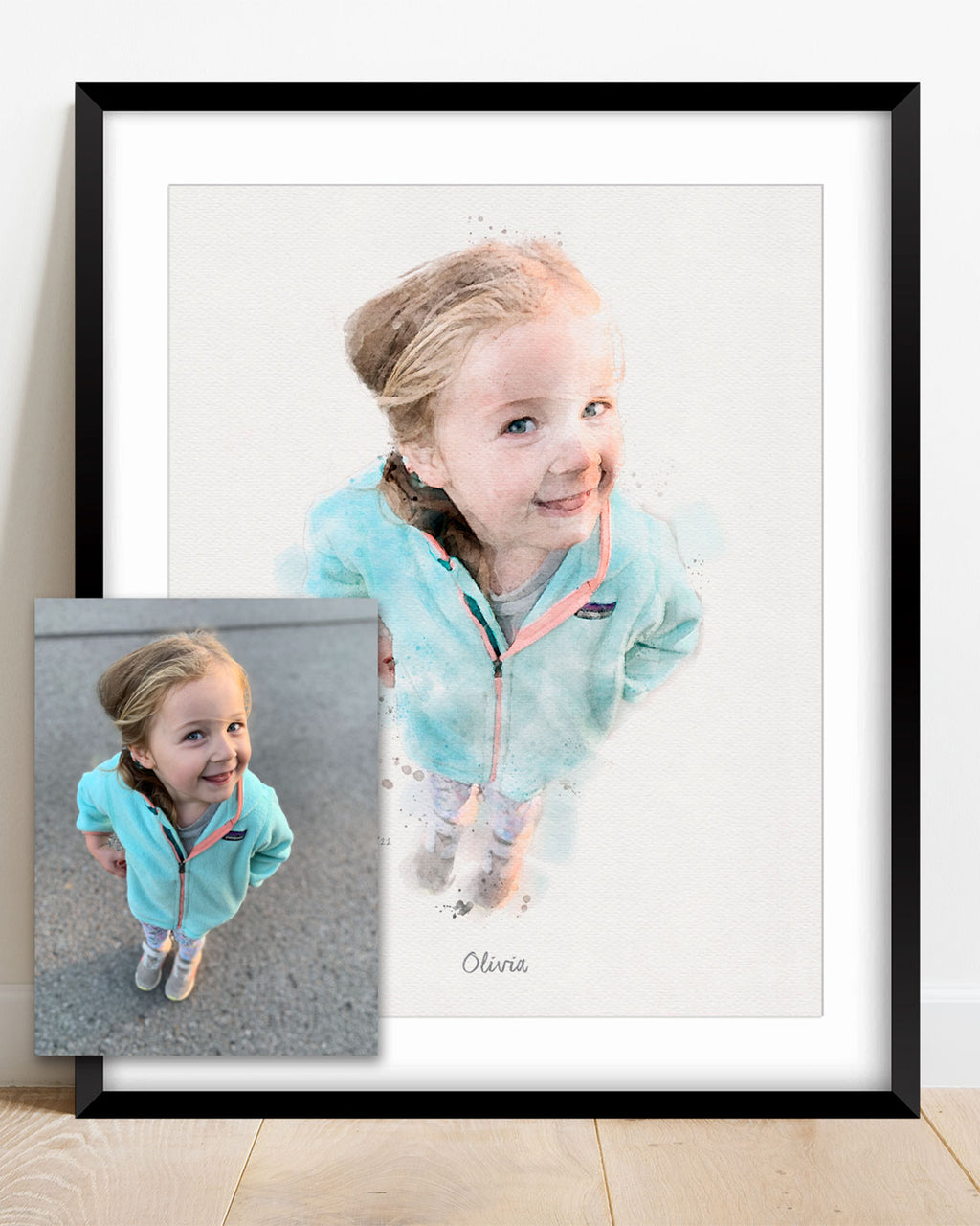 Custom Portrait Art From Your Photo - Personalized Watercolor Art