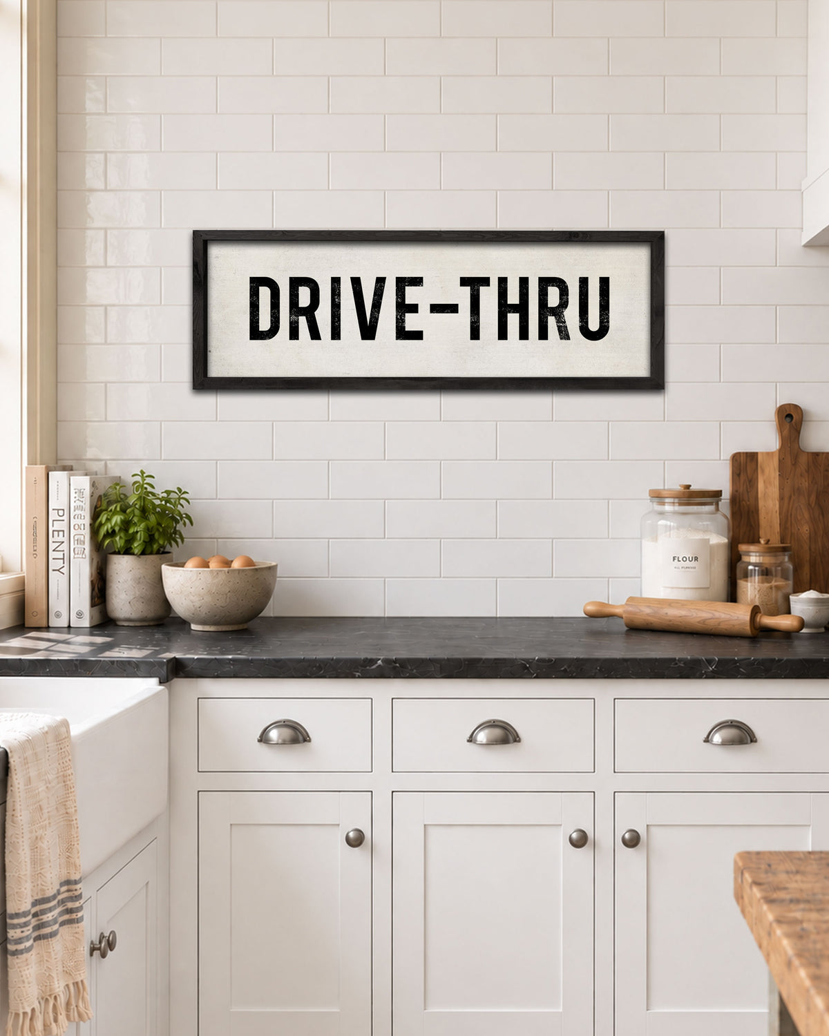 Vintage Drive Thru Sign, Decorative Wall Sign